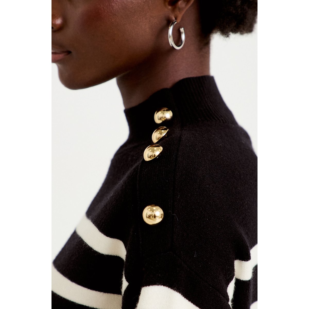 Robe pull droite manches longues noir, CACHE CACHE