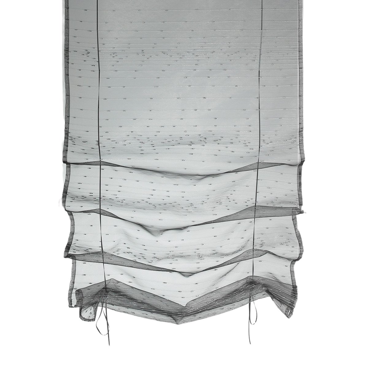 Petit voilage à remonter en organza à motif goutte d’eau métallique gris clair, HOME MAISON