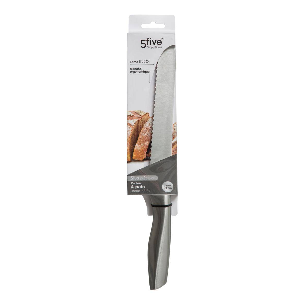 Couteau à pain lame SILVER PRÉCISION gris, 5FIVE SIMPLY SMART