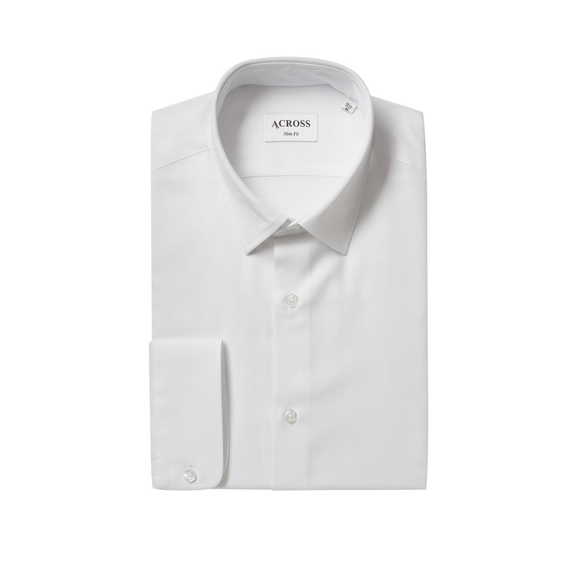 Chemise Slim fit easy care en oxford de coton blanc, ACROSS