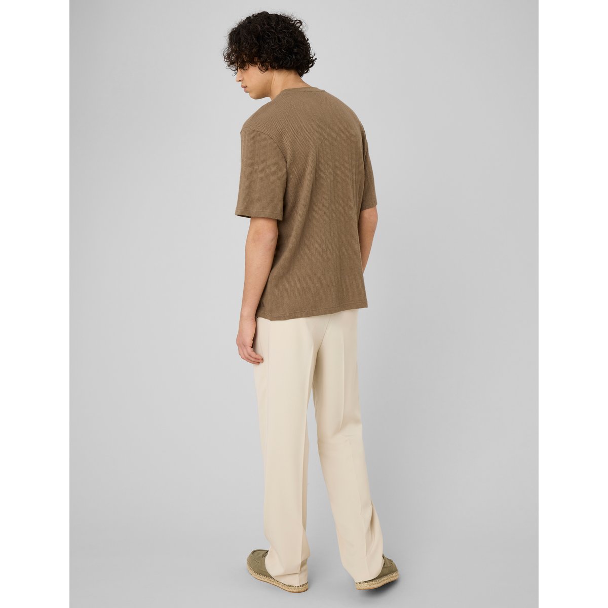 T-shirt matière fantaisie vert kaki, BZB