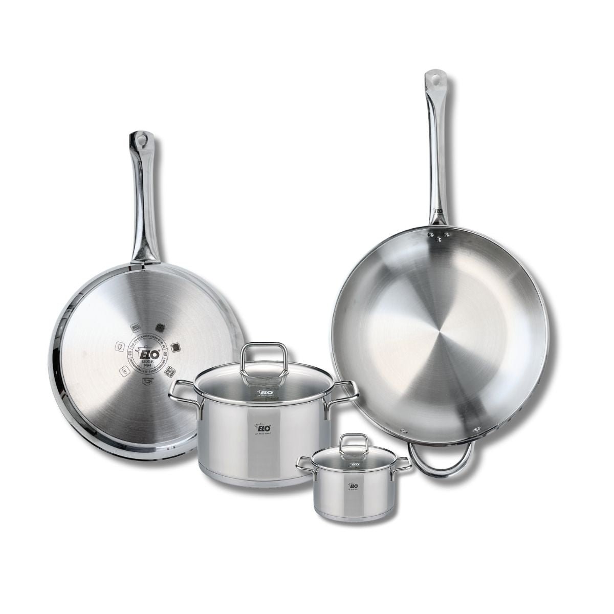 Batterie 2 poêles 28/32cm + 2 faitouts 12/20cm PROFI CITRIN inox, ELO