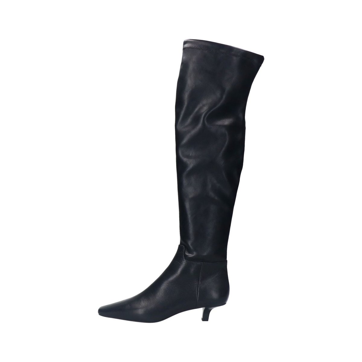 Bottes hautes stretch à petit talon noir, SACHA