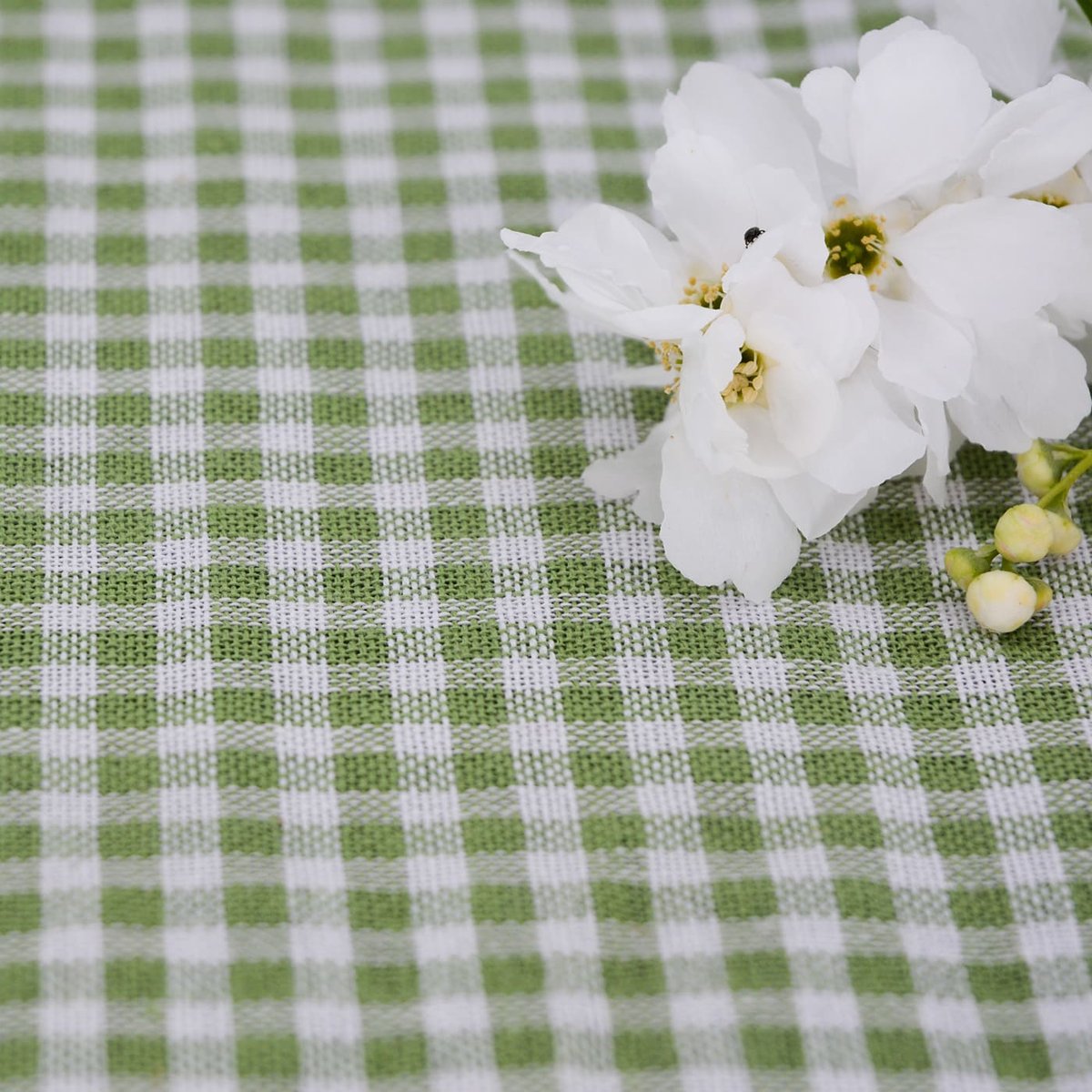 Nappe pique-nique à revers imperméable vichy vert pomme, LES JARDINS DE LA COMTESSE