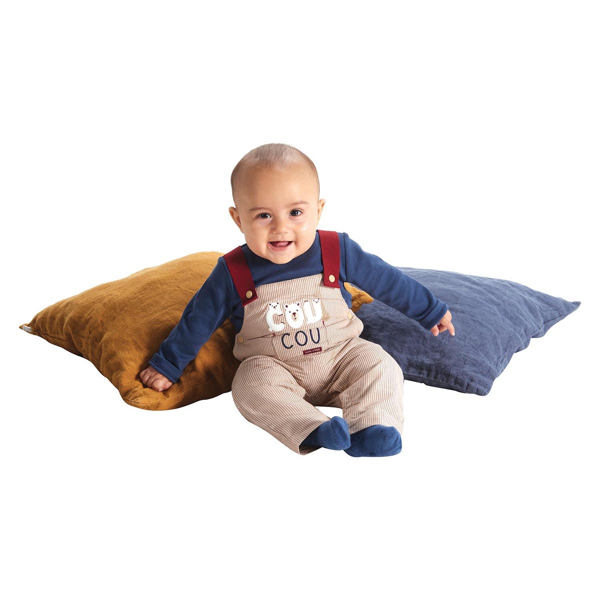 T shirt + salopette naissance frejus blanc, SUCRE D'ORGE
