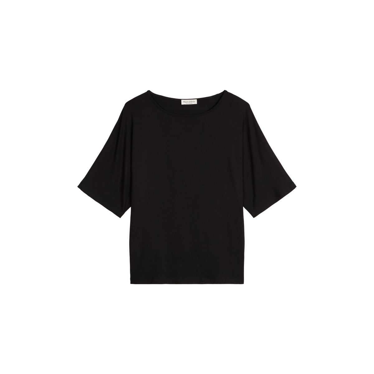 T-shirt relaxed en jersey stretch de viscose noir, MARC O'POLO