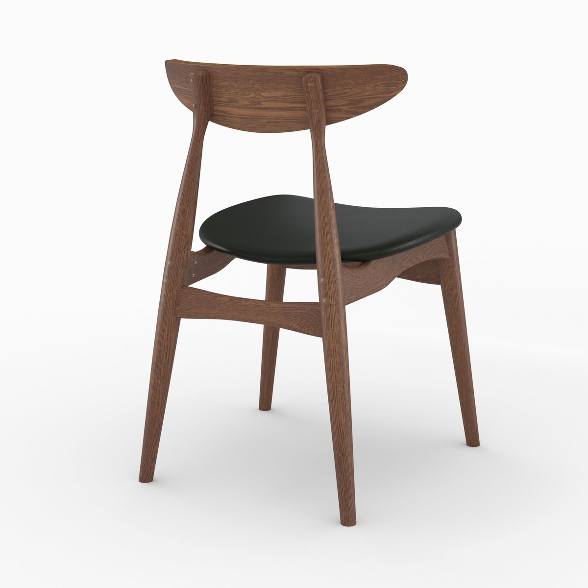 Lot de 2 chaises en cuir synthétique d'hévéa - JOSETTE noir, MAISON PAVANE