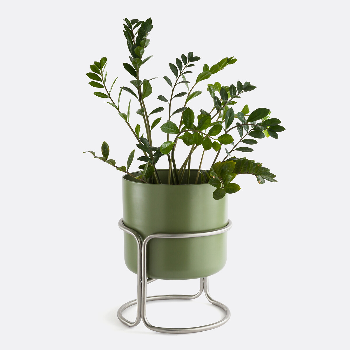 Bloempot op poot in ijzer metaal Ø37,5 cm, Giorgio olijfgroen, LA REDOUTE INTERIEURS