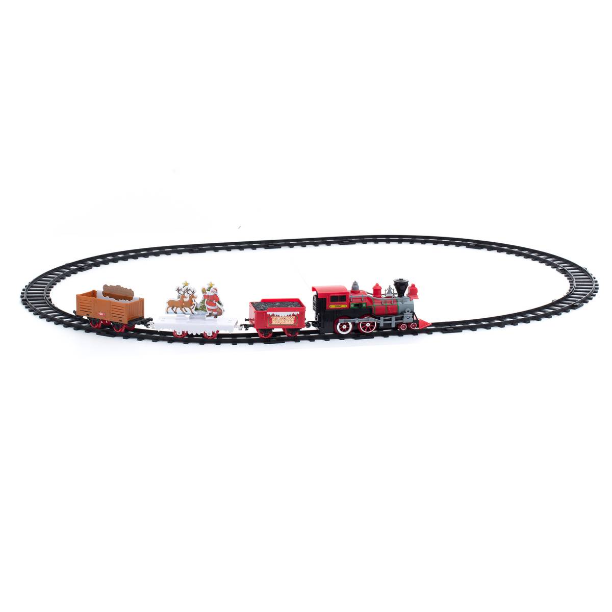 Train de noël lumineux 16 pièces musical à mouvement 1 LED multicolore, FEERIC LIGHTS & CHRISTMAS
