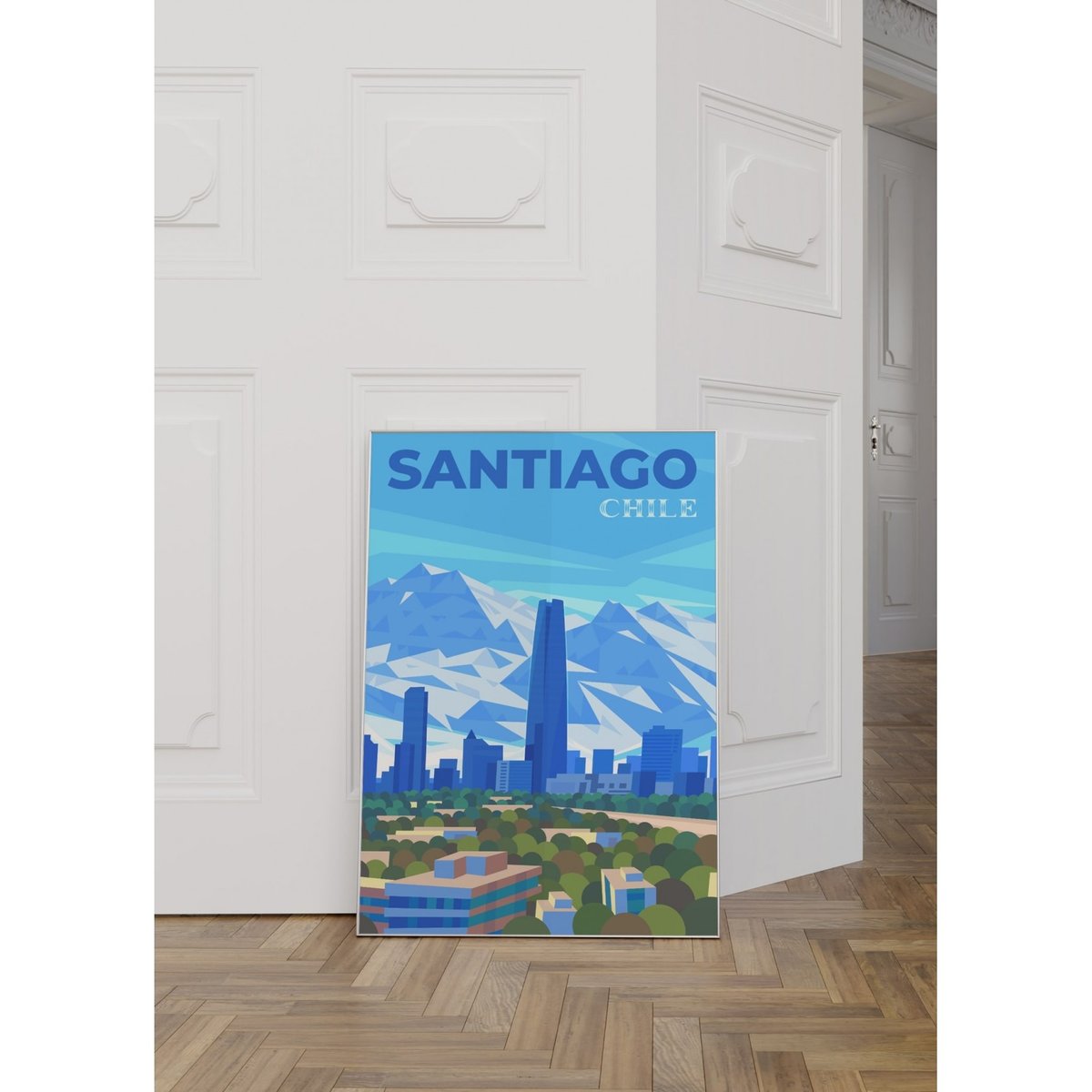 Affiche ville Santiago blanc, L'AFFICHERIE