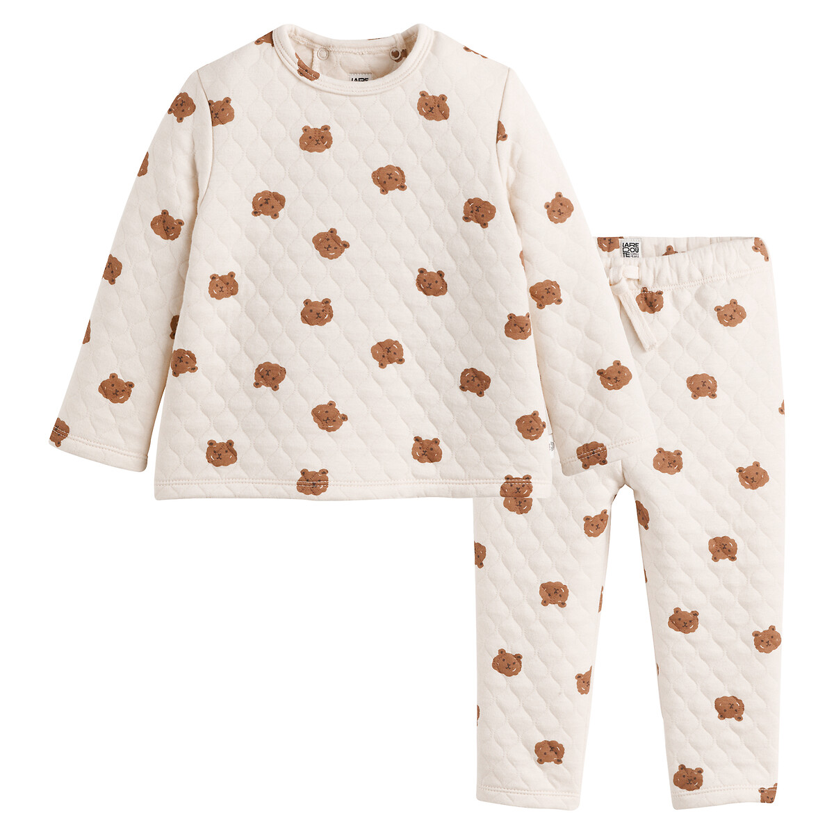 Ensemble 2 pièces matelassé imprimé oursons imprimé, LA REDOUTE COLLECTIONS