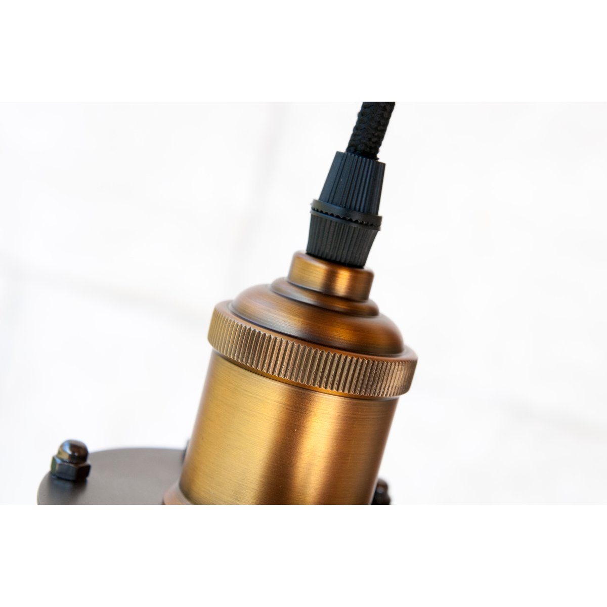 Lampe suspendue en laiton LEEDS marron, PRODUIT INTERIEUR BRUT