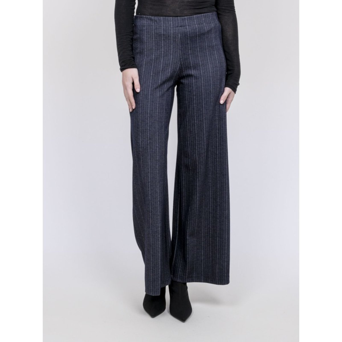 Pantalon Large Chevron Evaristo bleu marine, DONA LISA