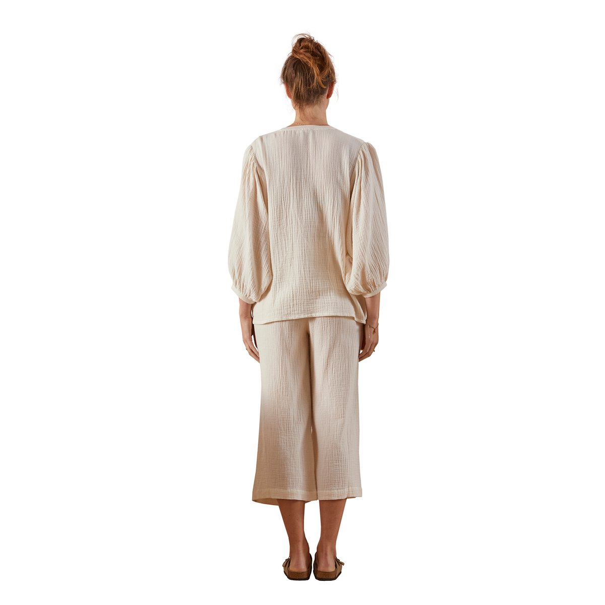 Ensemble 2 pièces homewear grossesse et allaitement beige, VERTBAUDET