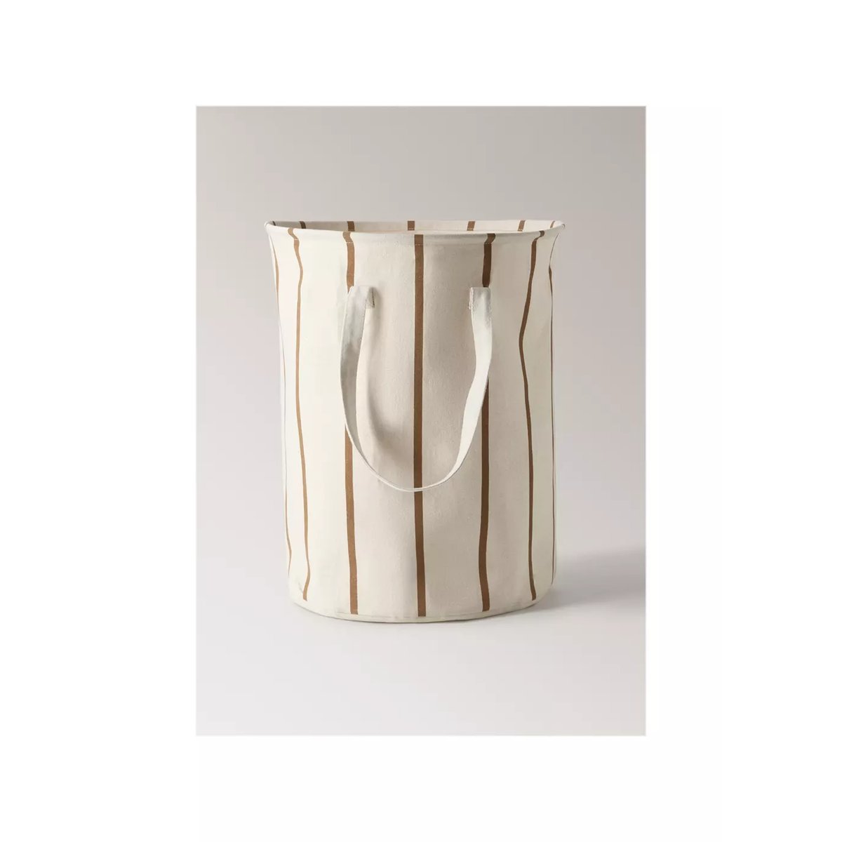 Panier textile à rayures cylindriques blanc, MANGO HOME