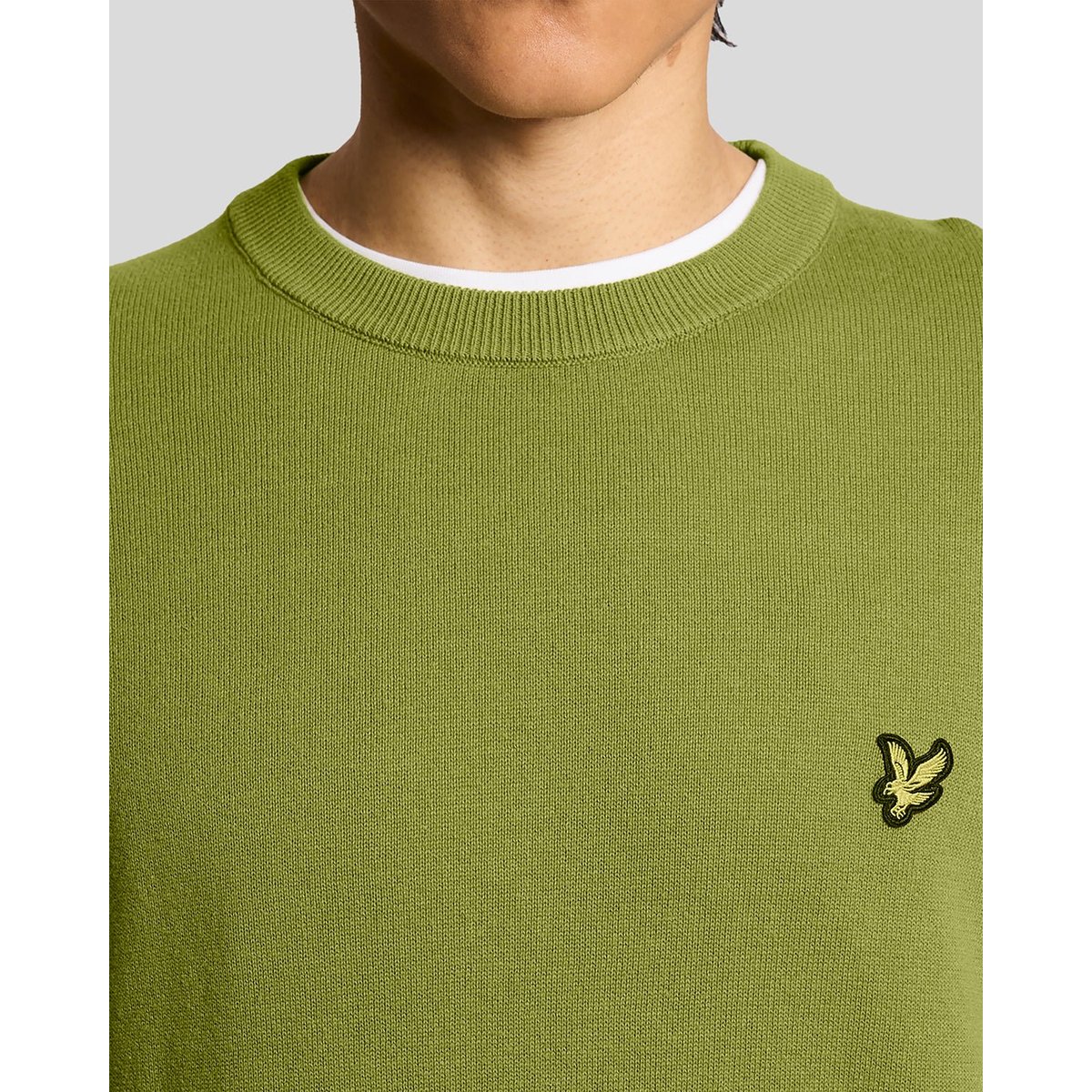 Pull en coton col rond vert arbuste, LYLE & SCOTT