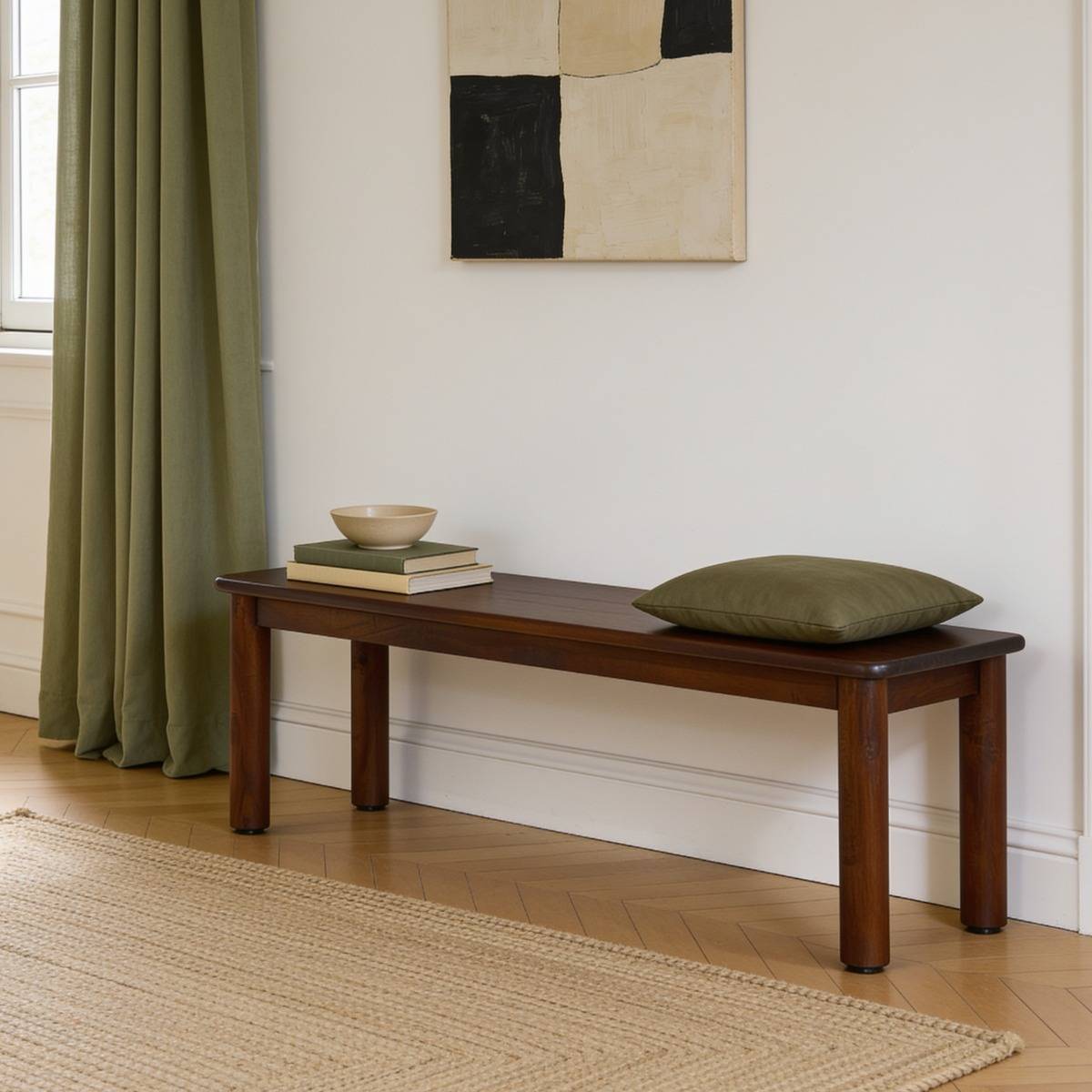 Banc en bois de manguier RIVEN bois foncé, MADE IN MEUBLES