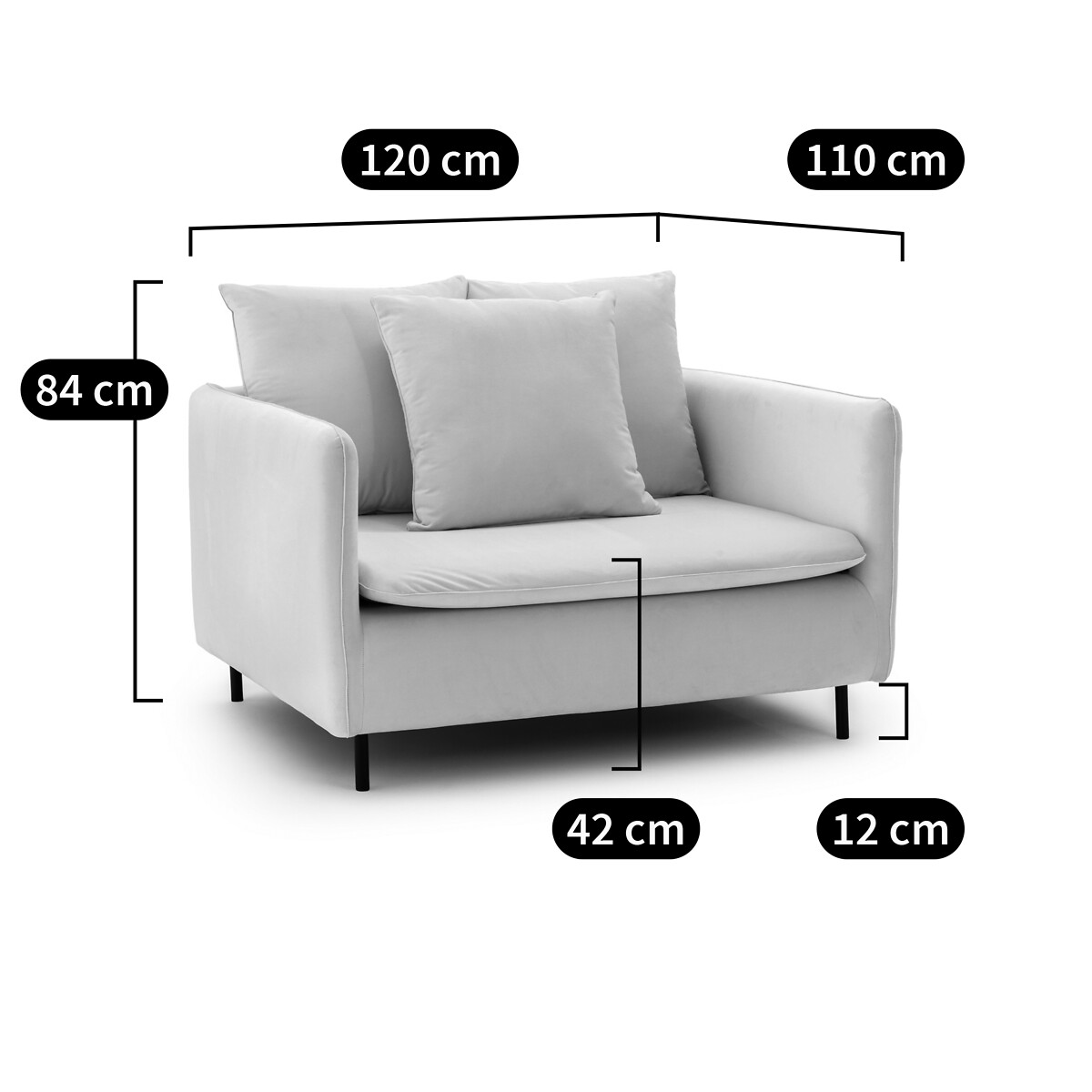 Fauteuil XL velours, Ivete bleu, LA REDOUTE INTERIEURS