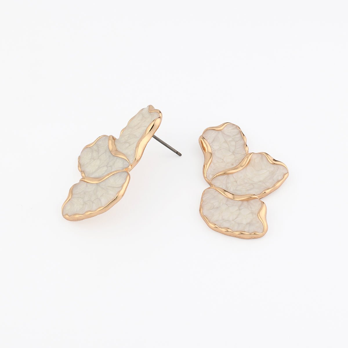 Boucles d'oreilles demi feuilles ivoires ivoire, BALABOOSTE