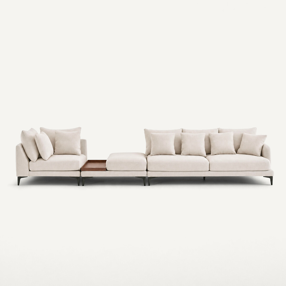 Fussstütze mit Ablage, Polyestergewebe, MODERNISTE, Design Emmanuel Gallina kreide, AM.PM X EMMANUEL GALLINA
