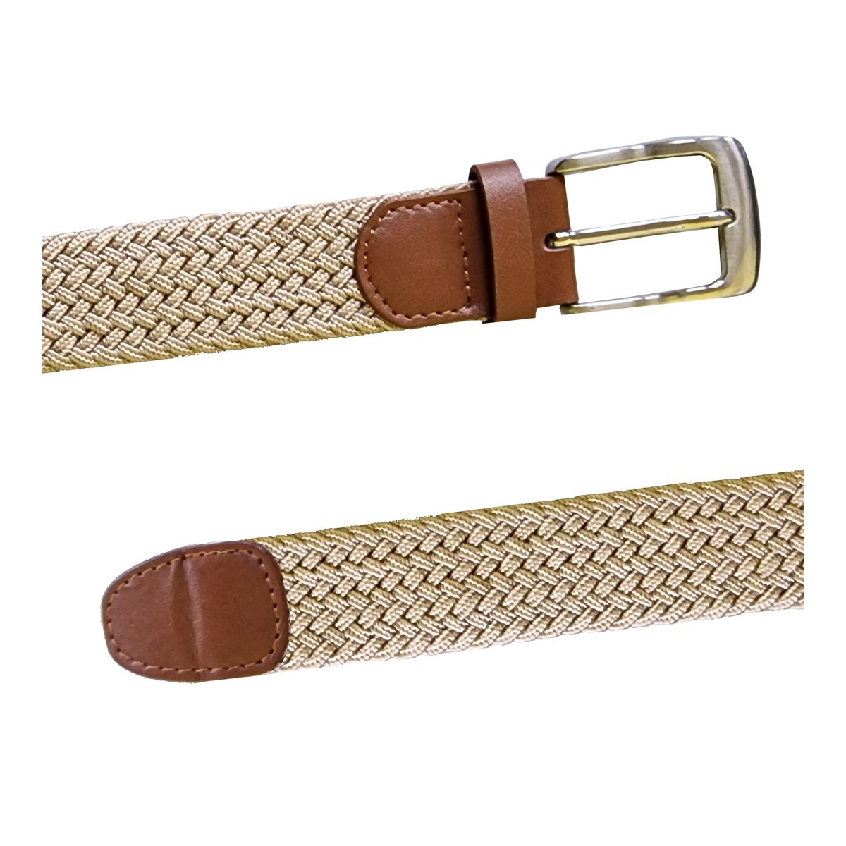 Ceinture tressée FRANK gris / beige, DUKE
