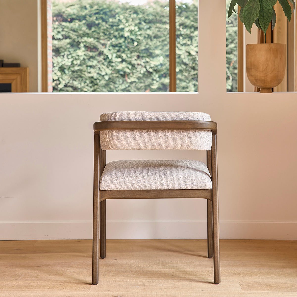 Chaise en bois massif et tissu texturé  ÉLOI beige_chine, BERAH GETAH