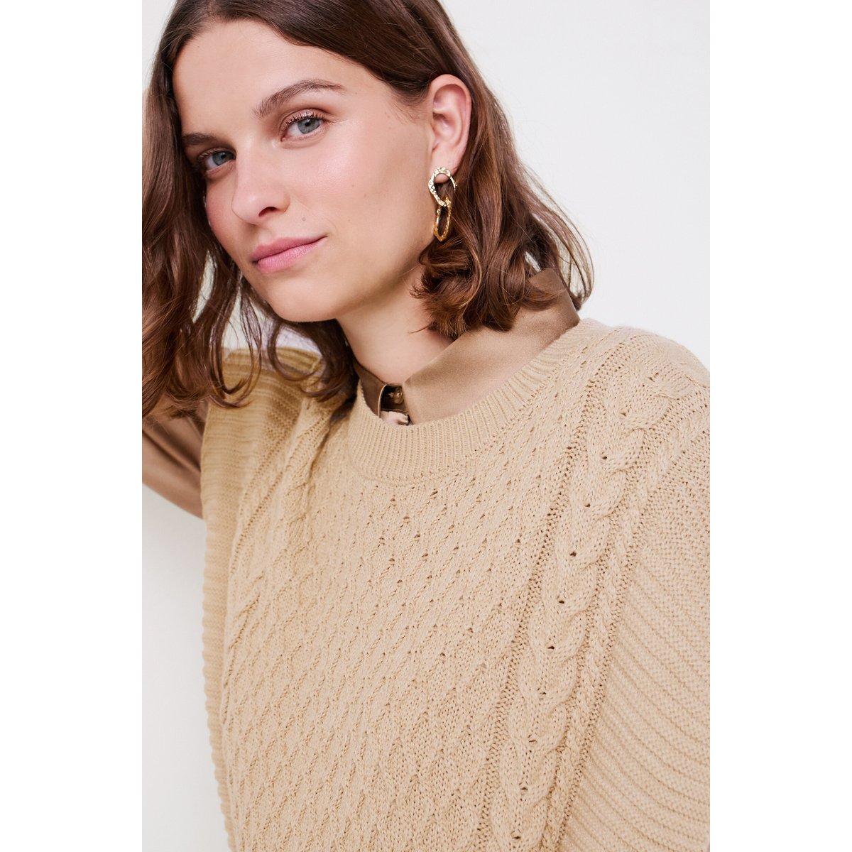 Pull mélange laine RUDY sable, CAROLL