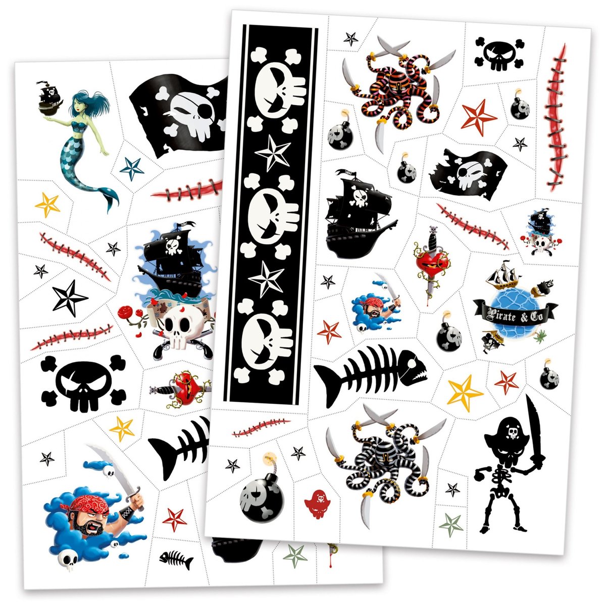 Tatouages enfant Pirates rouge, DJECO