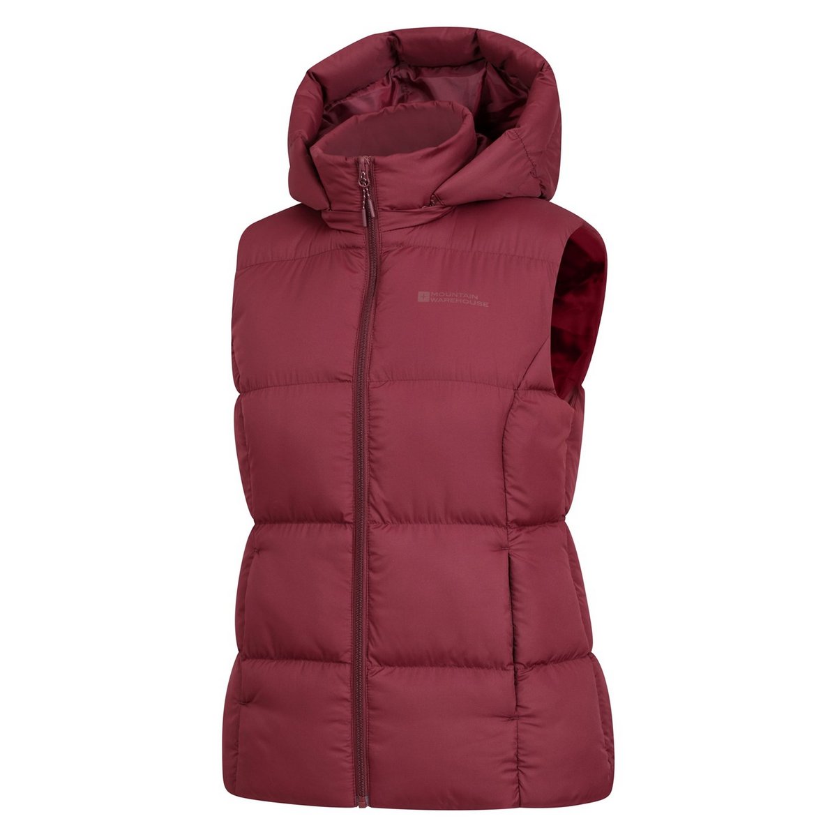 Veste rembourrée sans manches à capuche amovible ASTRAL rouge, MOUNTAIN WAREHOUSE
