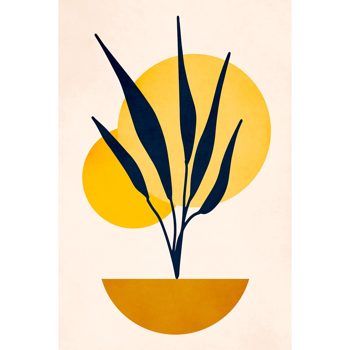 Tableau dessin plante cubique tableau alu dibond, HEXOA