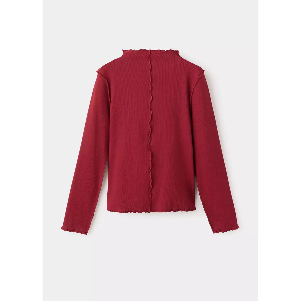T-shirt côtelé coutures ondulées rouge, MANGO KIDS