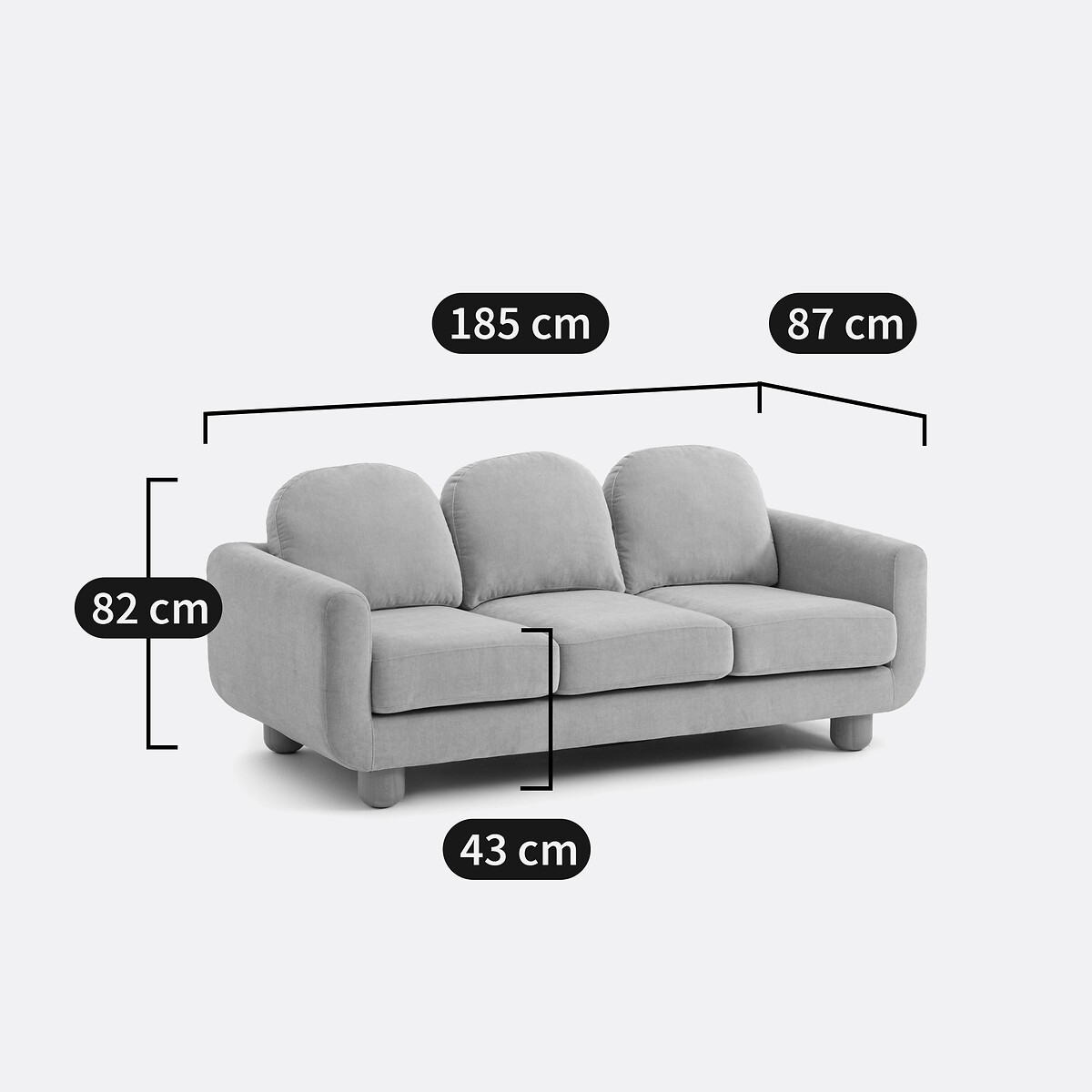 Mimiji Velvet Sofa eucalyptus, LA REDOUTE INTERIEURS