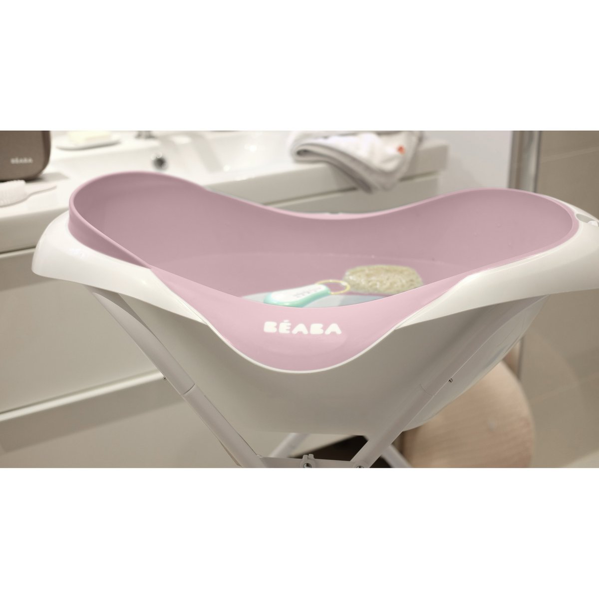 Baignoire bébé ergonomique blanc, rose, BEABA