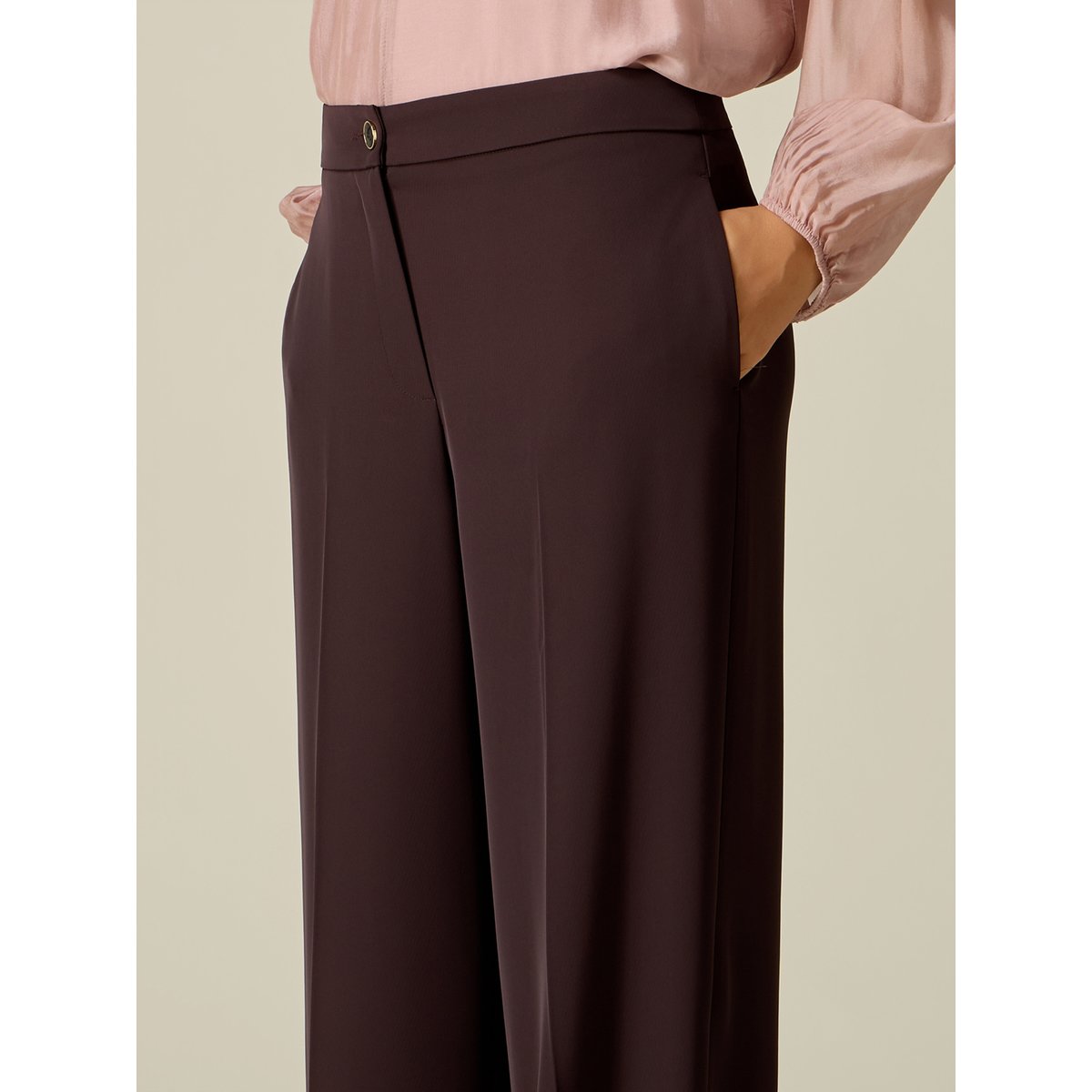 Pantalon palazzo marron, OLTRE