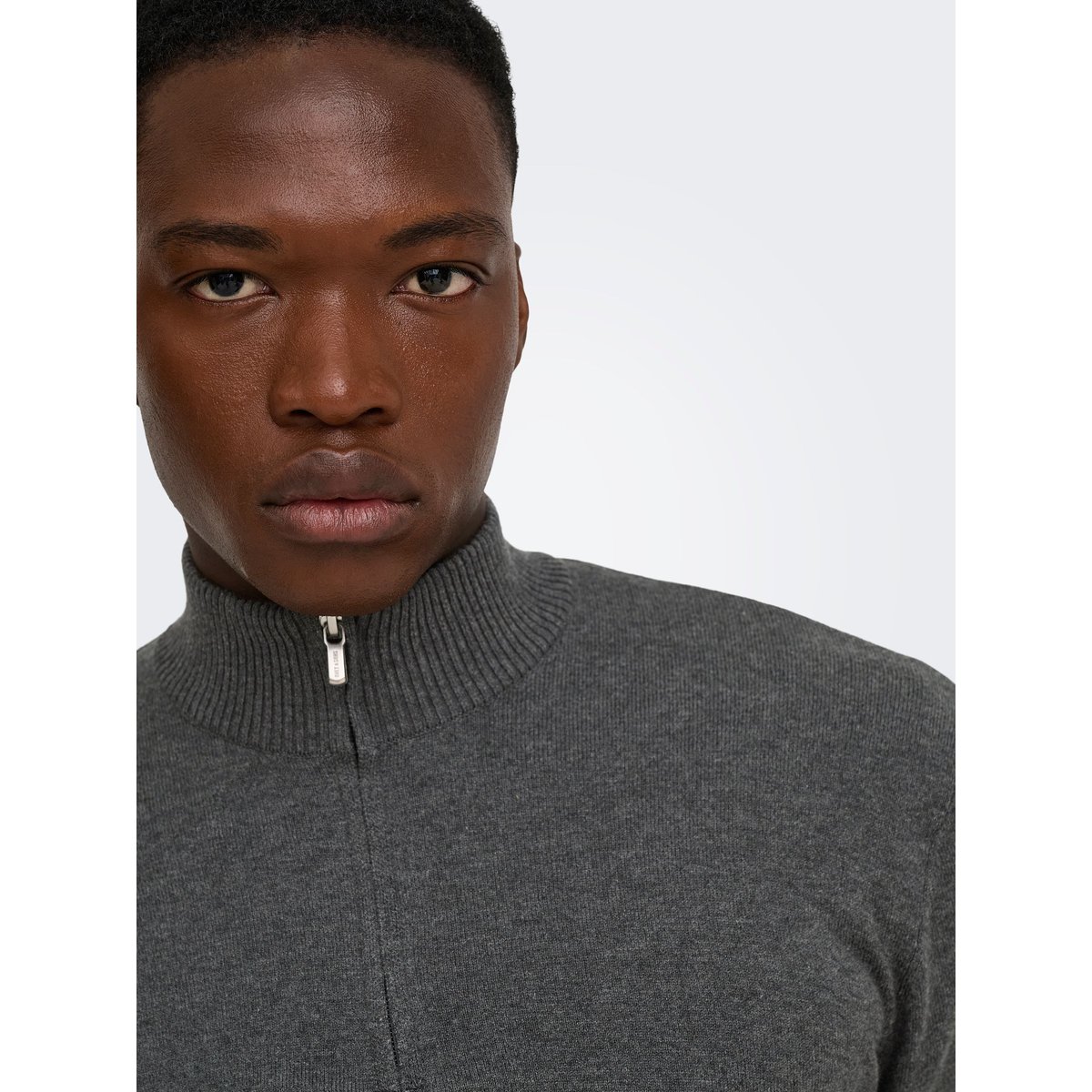 Pull En Maille dark grey melange 1, ONLY & SONS