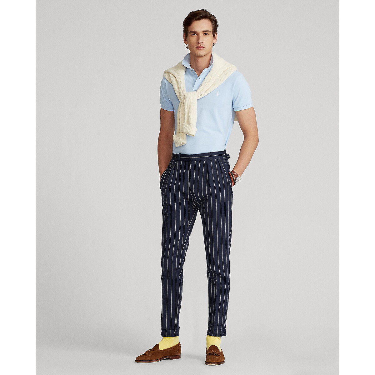  Polo cintré en coton piqué bleu ciel, POLO RALPH LAUREN