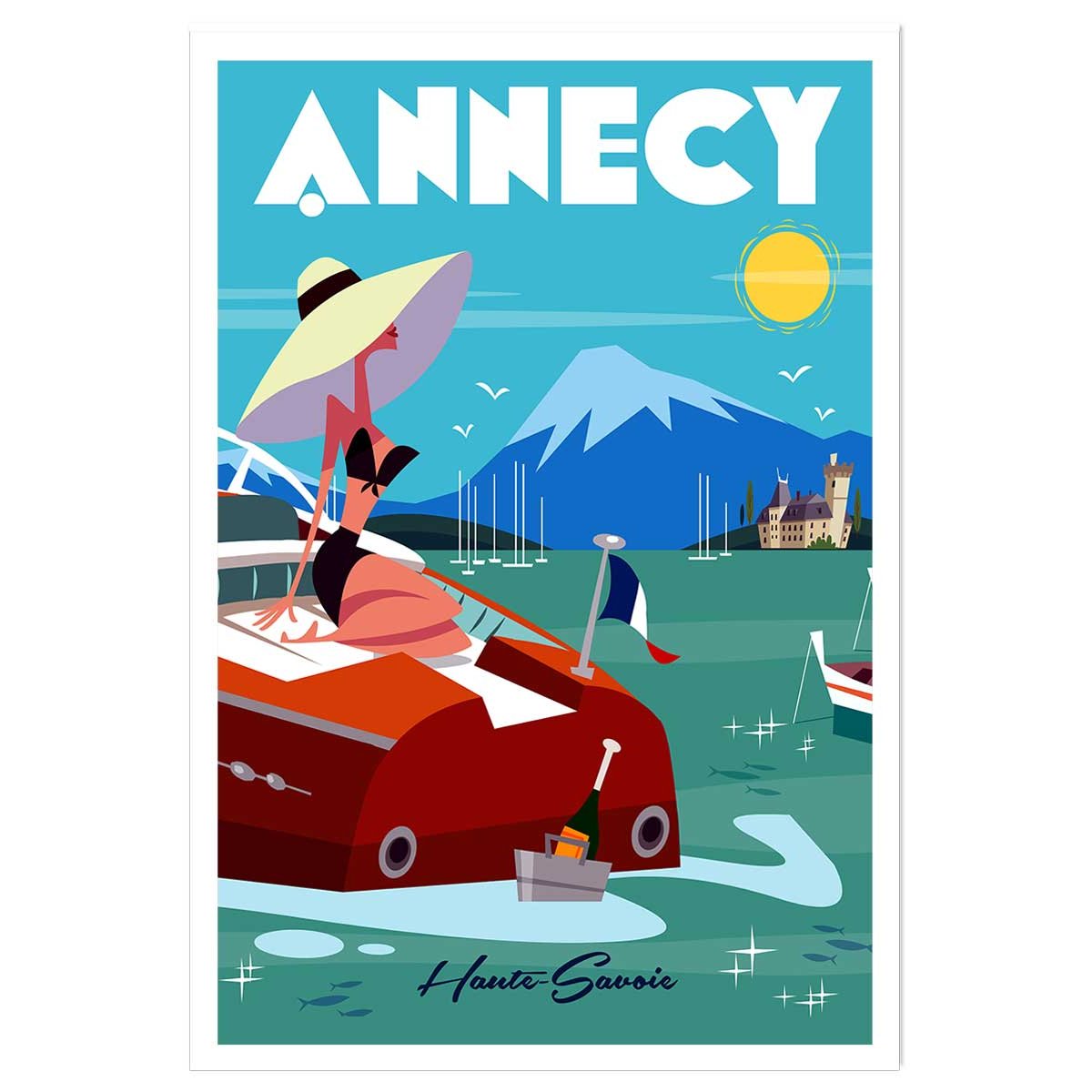 Poster de vedette du lac d' annecy affiche seule, HEXOA