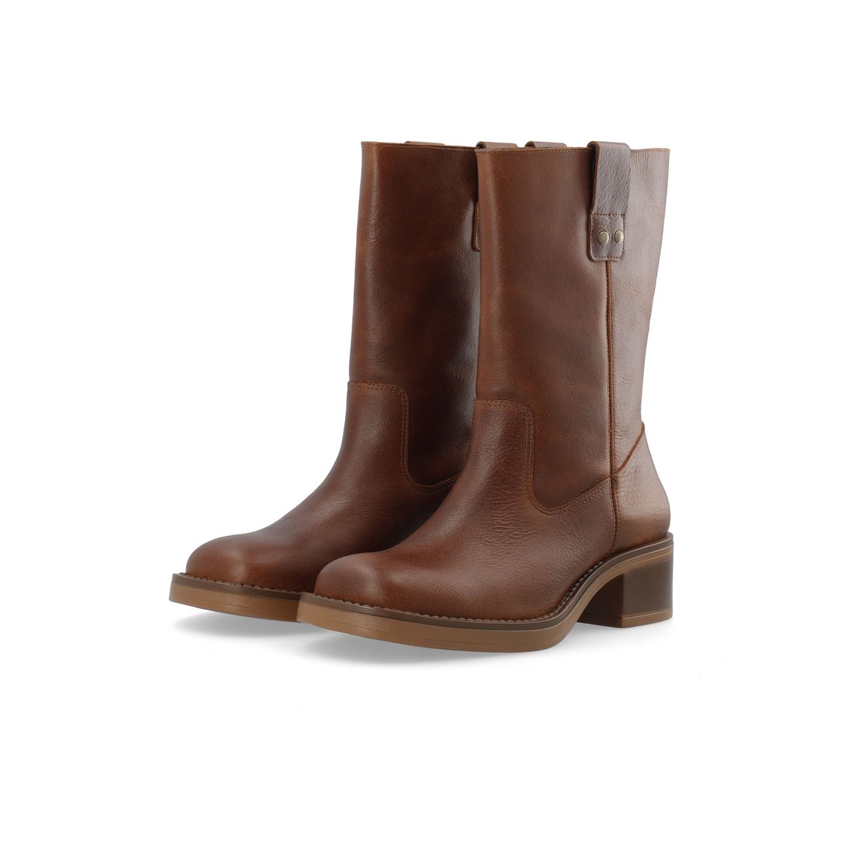 Bottes En Cuir cognac, BIANCO