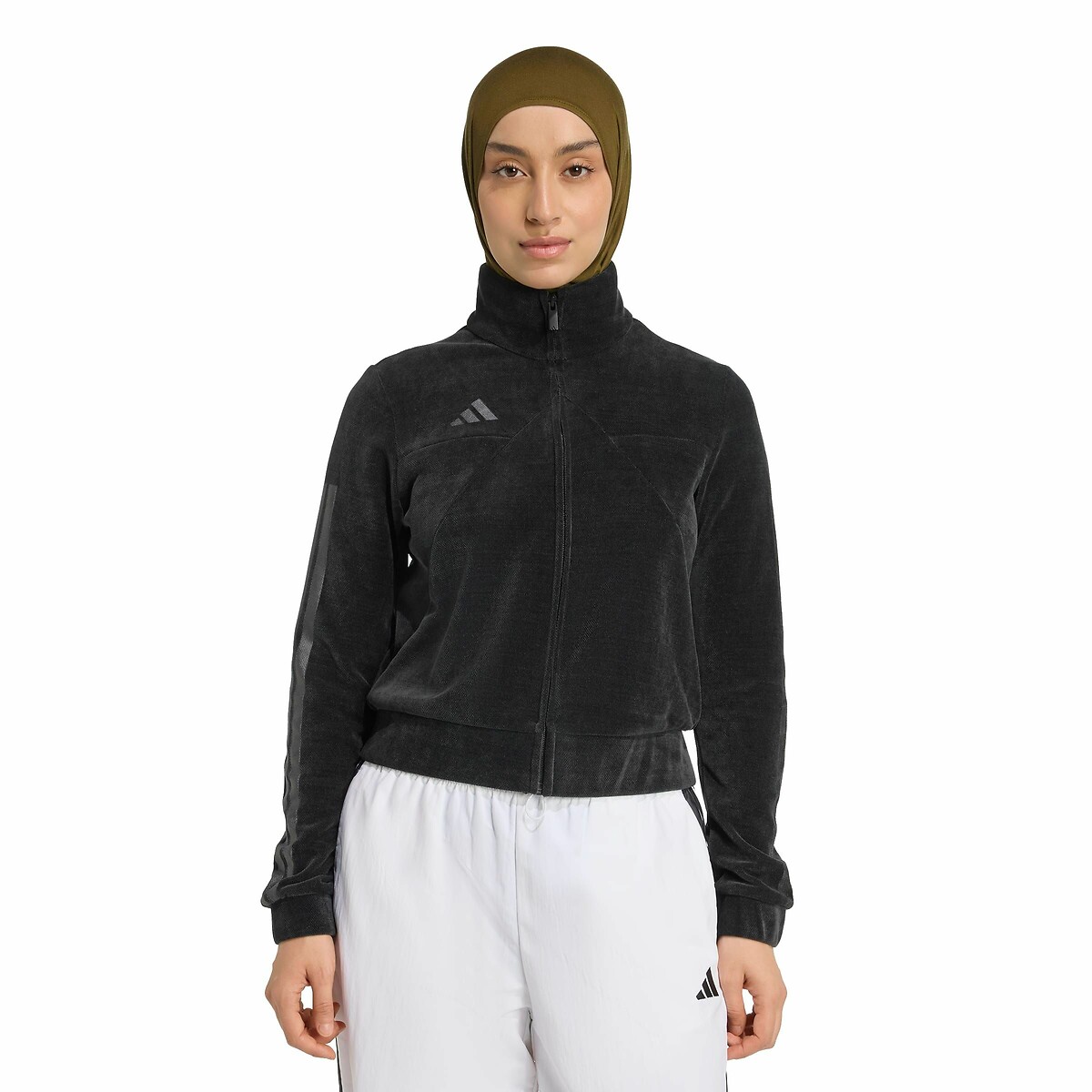 Trainingsvest in fluweel zwart, ADIDAS SPORTSWEAR