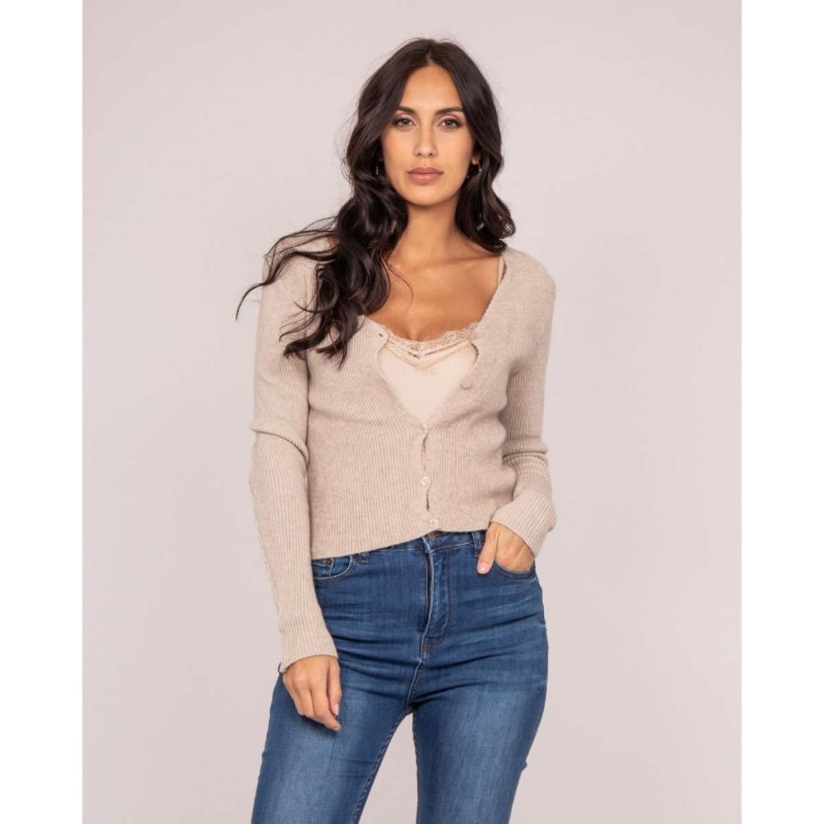 Gilet Klea beige, DONA LISA