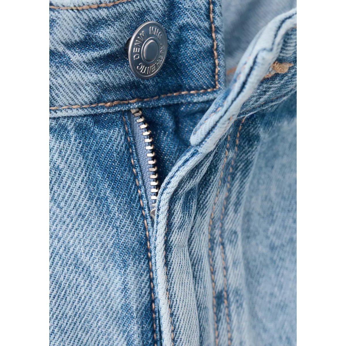 Short taille haute clouté bleu moyen, MANGO TEEN