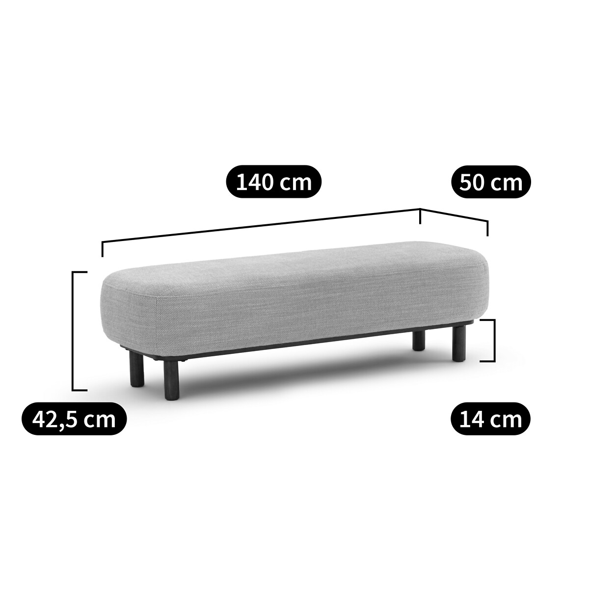 Banc/bout de lit Papoo ecru, LA REDOUTE INTERIEURS