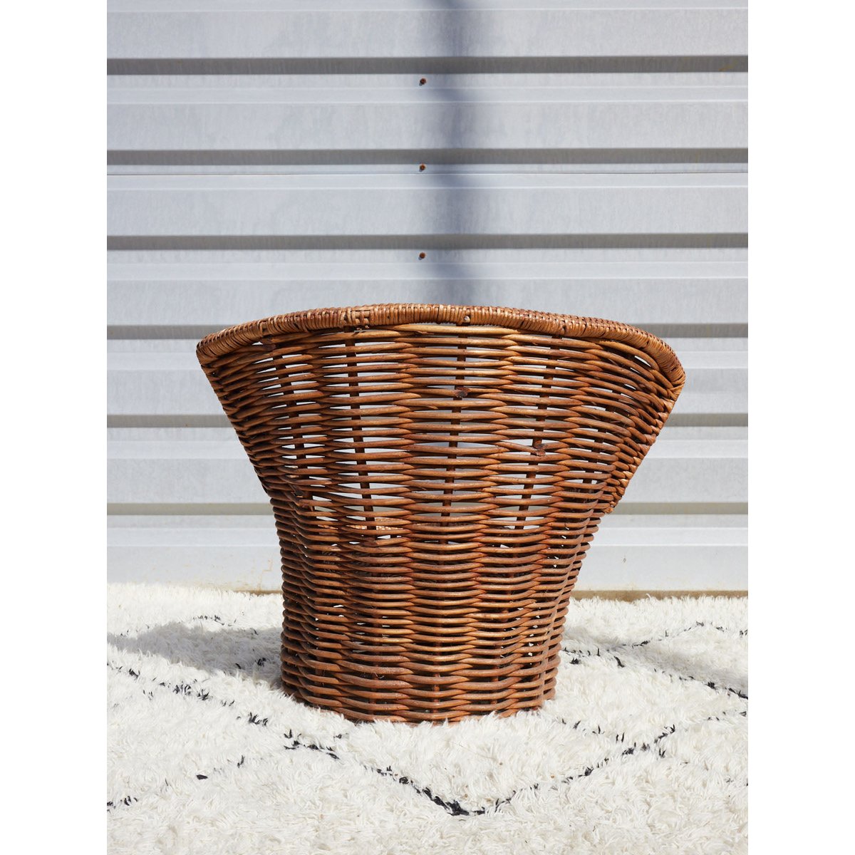 Ensemble de table et fauteuils en rotin vintage Ange N°28 - Bon état bois clair, DEBONGOUT