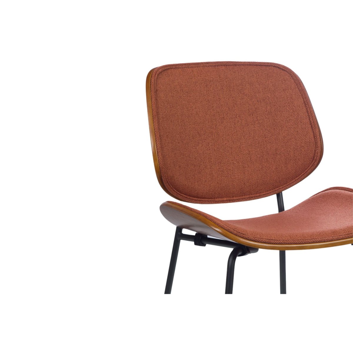 Chaises rétro en noyer et tissu (lot de 2) - ELLEA orange terracotta, HELLIN, DEPUIS 1862