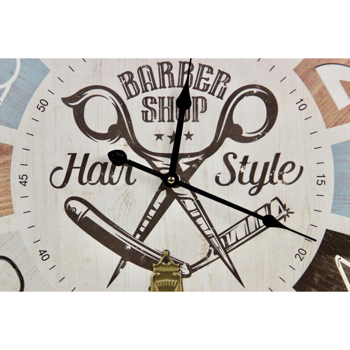 Horloge ancienne balancier barber shop hair multicolore, DECORATION D’AUTREFOIS