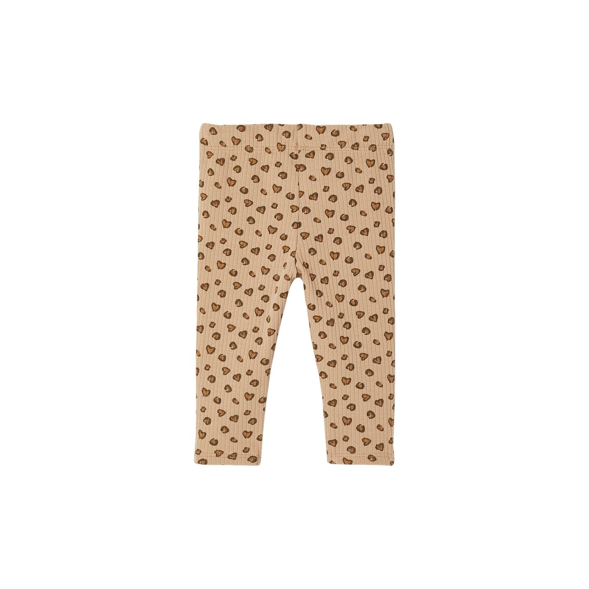 Legging léopard en maille côtelée taupe, VERTBAUDET