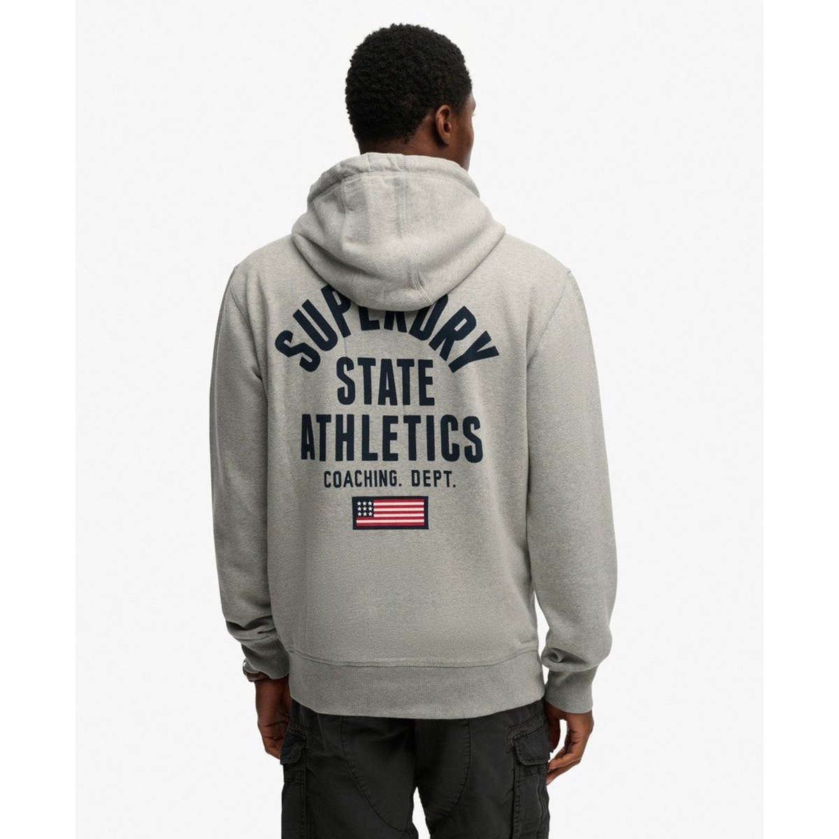 Sweat à capuche Athletic Essentials gris chiné, SUPERDRY