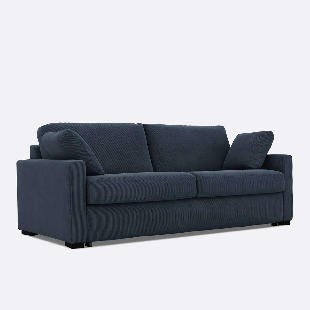 Divano convertibile, 2, 3 o 4 posti, mousse Premium HR, in velluto a coste fine, TIMOR blu notte, LA REDOUTE INTERIEURS