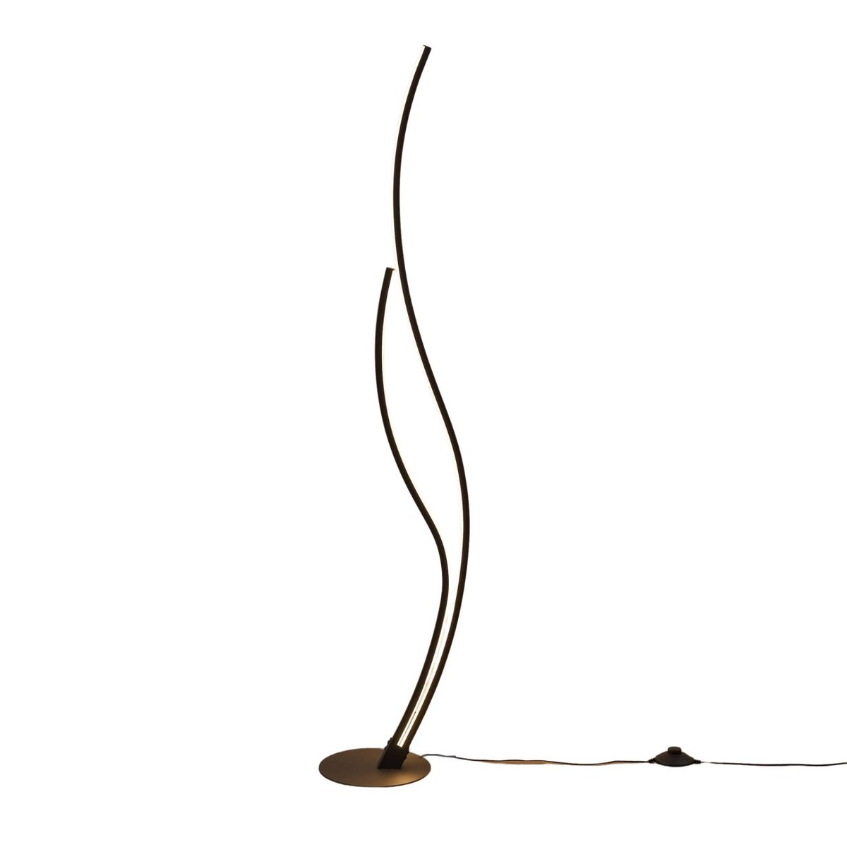 Lampadaire LED ondulé dimmable - YSORIA noir, KOSILUM
