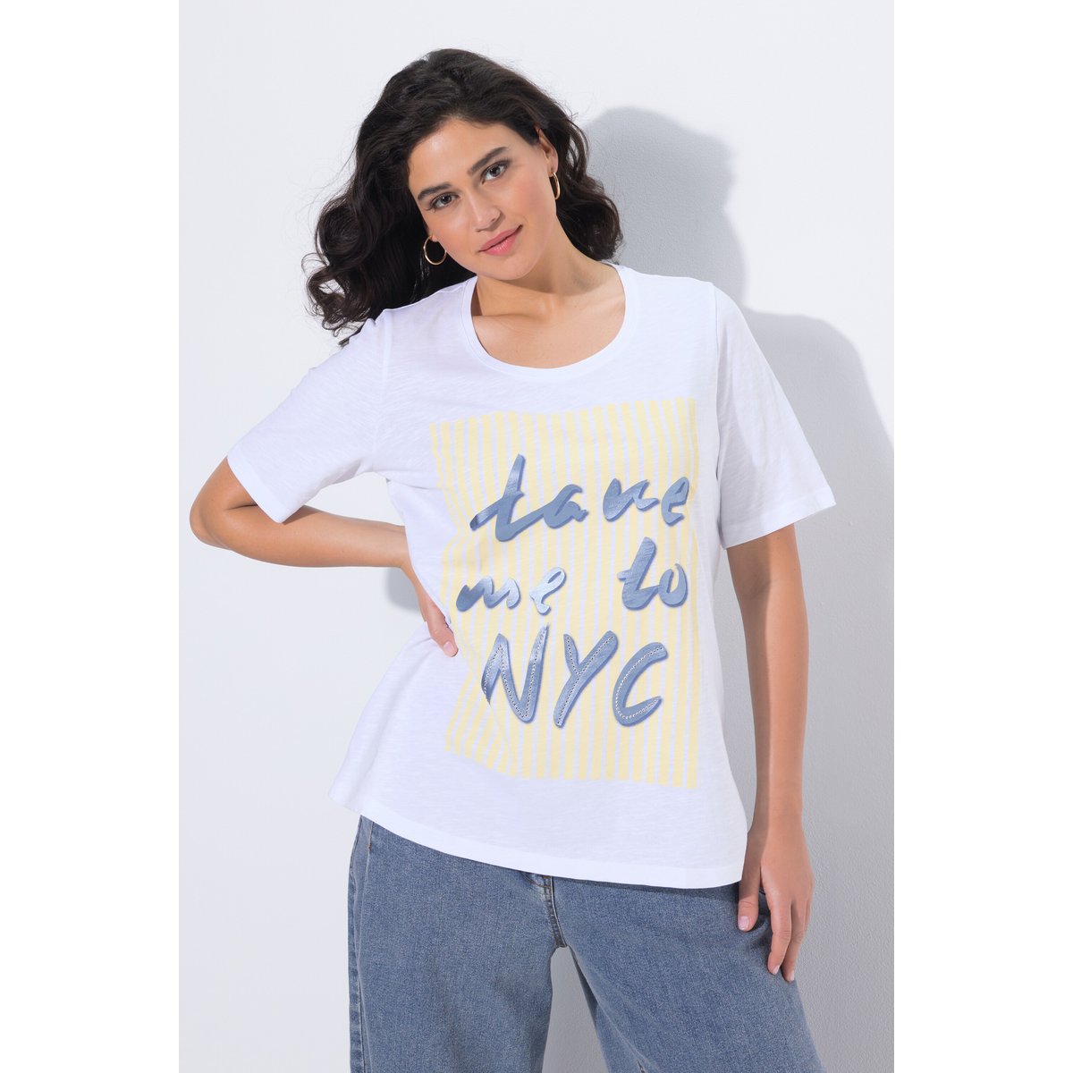 T-shirt imprimé NYC, coupe Classic Fit blanc neige, ULLA POPKEN